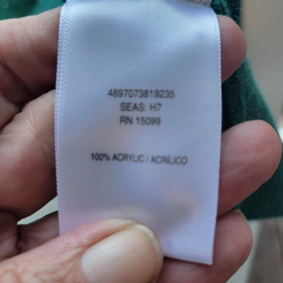 LAURA SCOTT WOMENS GREEN SCATTERED BEADS HOLIDAY SWEATER XL - Picture 3 of 8